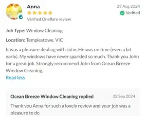 5 Star review from Anna