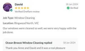 5 star review from David