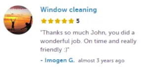 5 star review from Imogen