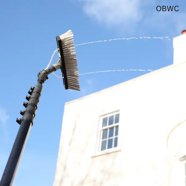 Water fed pole close up with water jets