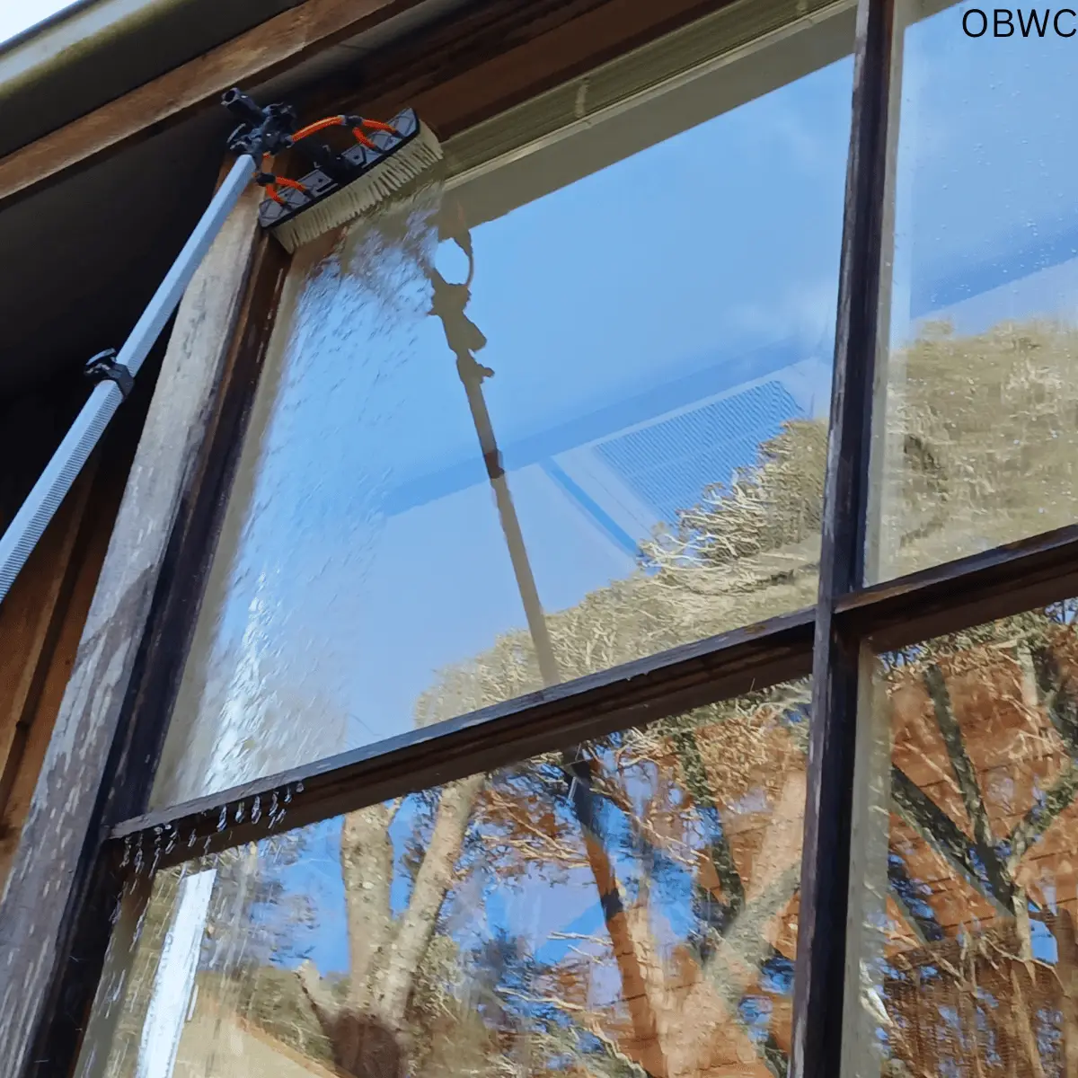 Ocean Breeze Window Cleaning water fed pole cleaning 7 metres high