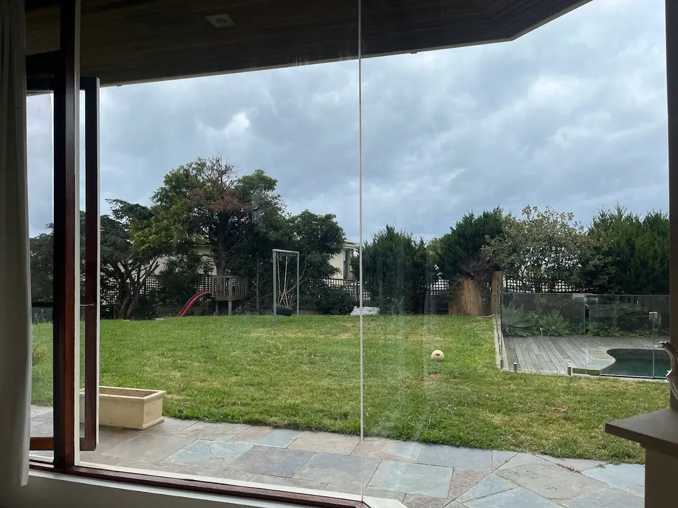 Clean windows overlooking lawn